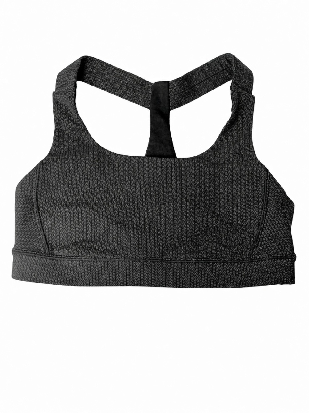 RARE‼️ Lululemon Fast Lane Sports Bra, Variegated Knit, Heathered Black, Size 6